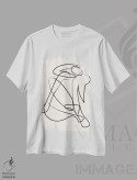تیشرت سفید طرح دار – تیشرت مینیمال ,شکل انسان با خطوط تجزیه شده طبیعی اثر مامبو آرت استودیو فروشگاه ایماژ