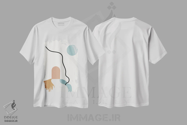 تیشرت سفید طرح دار – تیشرت بوهو ,جاده ای با سبک بوهو و خاک رس تِراکوتا اثر مامبو آرت استودیو immage.ir