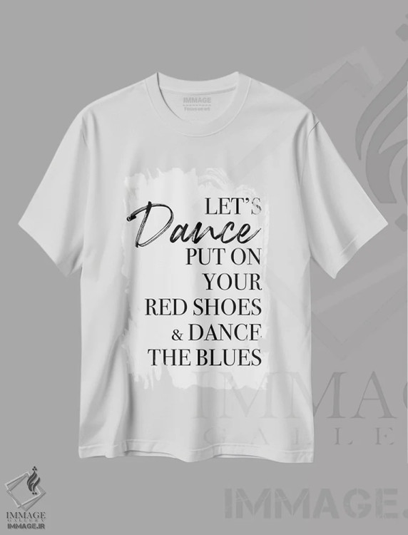 تیشرت سفید طرح دار – تیشرت موسیقی ,بیایید برقصیم اثر مامبو آرت استودیو immage.ir