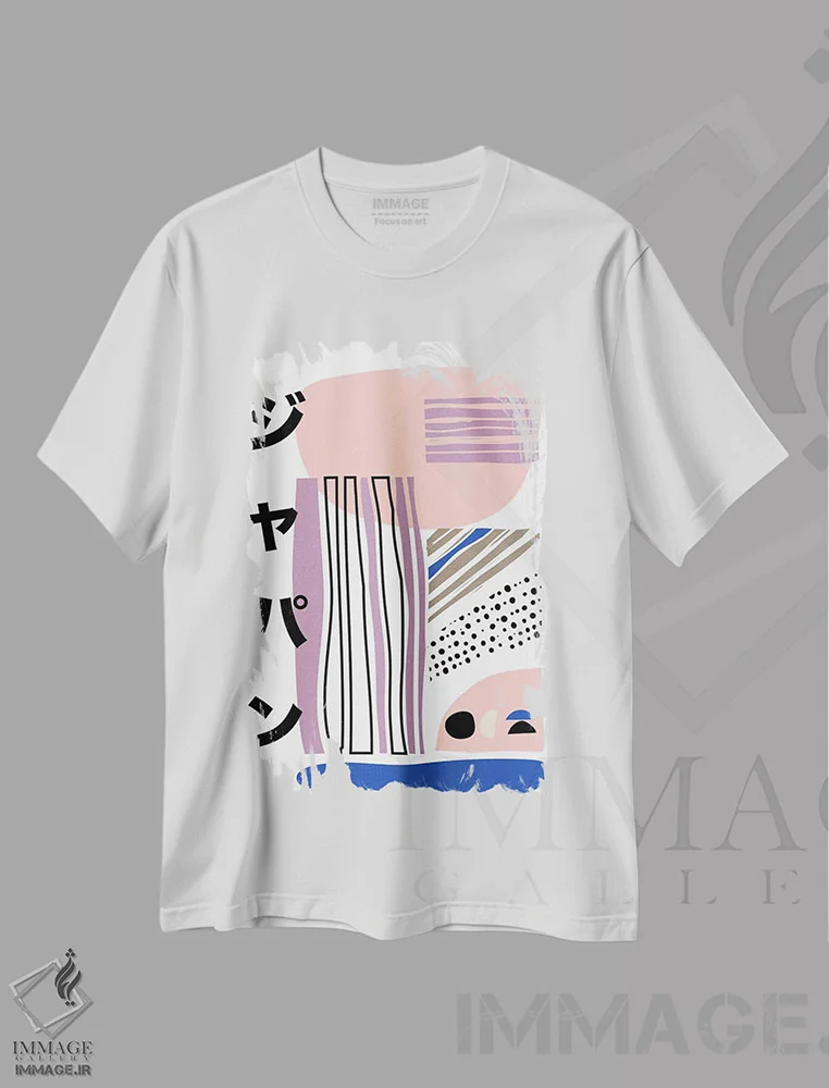 تیشرت سفید طرح دار – تیشرت هنری ,پوستر هنری ژاپنی توکیو اثر مامبو آرت استودیو immage.ir