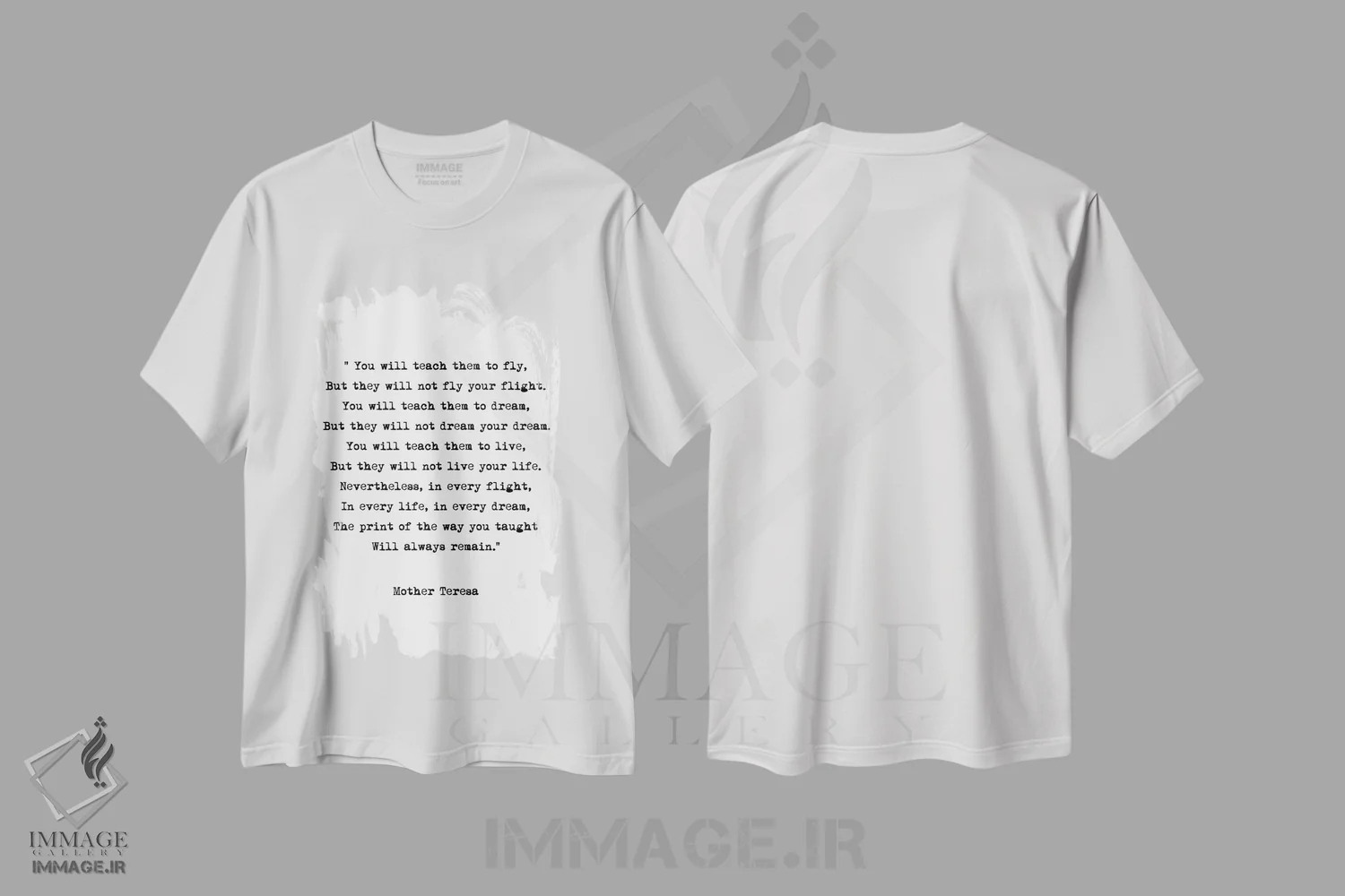 تیشرت سفید طرح دار – تیشرت تایپوگرافی ,رویا اثر مامبو آرت استودیو immage.ir