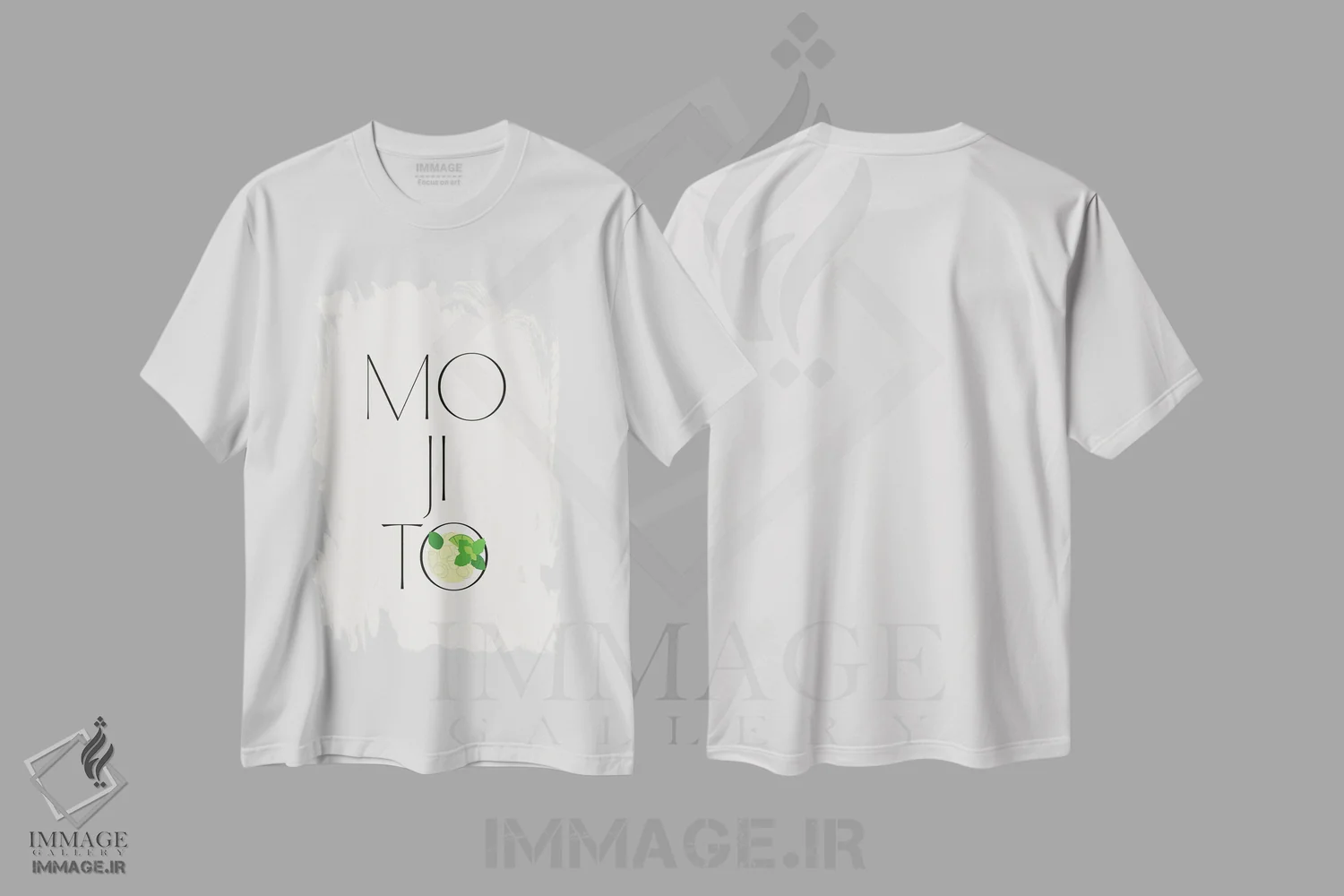تیشرت سفید طرح دار – تیشرت فانتزی ,کوکتل موهیتو اثر مامبو آرت استودیو immage.ir