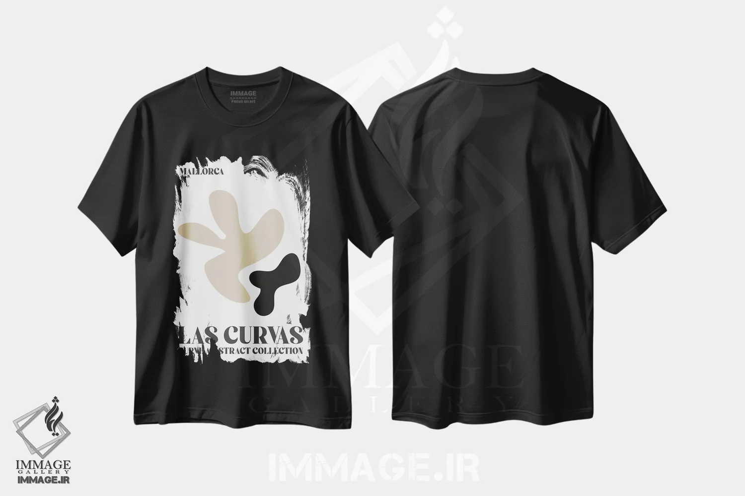 تیشرت مشکی طرح دار – تیشرت انتزاعی ,اشکال انتزاعی ماتیس اسپانیا اثر مامبو آرت استودیو immage.ir