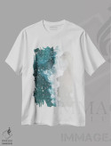 تیشرت سفید طرح دار – تیشرت دار ,ساحل درخشان از نمای بالا اثر مامبو آرت استودیو فروشگاه ایماژ