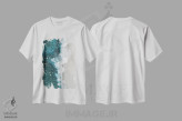 تیشرت سفید طرح دار – تیشرت دار ,ساحل درخشان از نمای بالا اثر مامبو آرت استودیو فروشگاه ایماژ