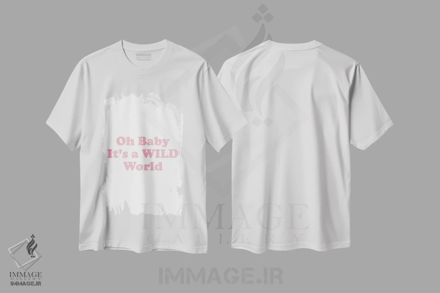 تیشرت سفید طرح دار – تیشرت تایپوگرافی ,اوه عزیزم، این جهان دیوانه است اثر مامبو آرت استودیو immage.ir