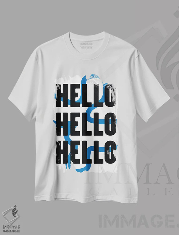 تیشرت سفید طرح دار – تیشرت تایپوگرافی ,سلام سلام سلام اثر مامبو آرت استودیو immage.ir