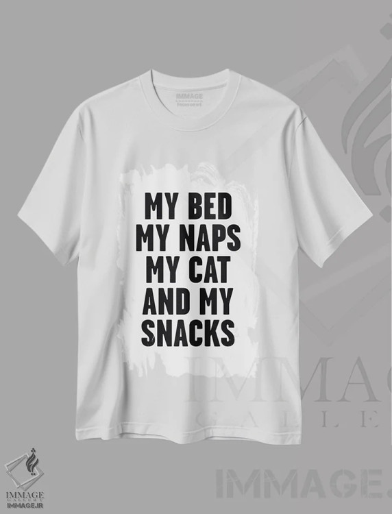 تیشرت سفید طرح دار – تیشرت حیوانات ,My Naps,تخت من، چرت های من اثر مامبو آرت استودیو فروشگاه ایماژ