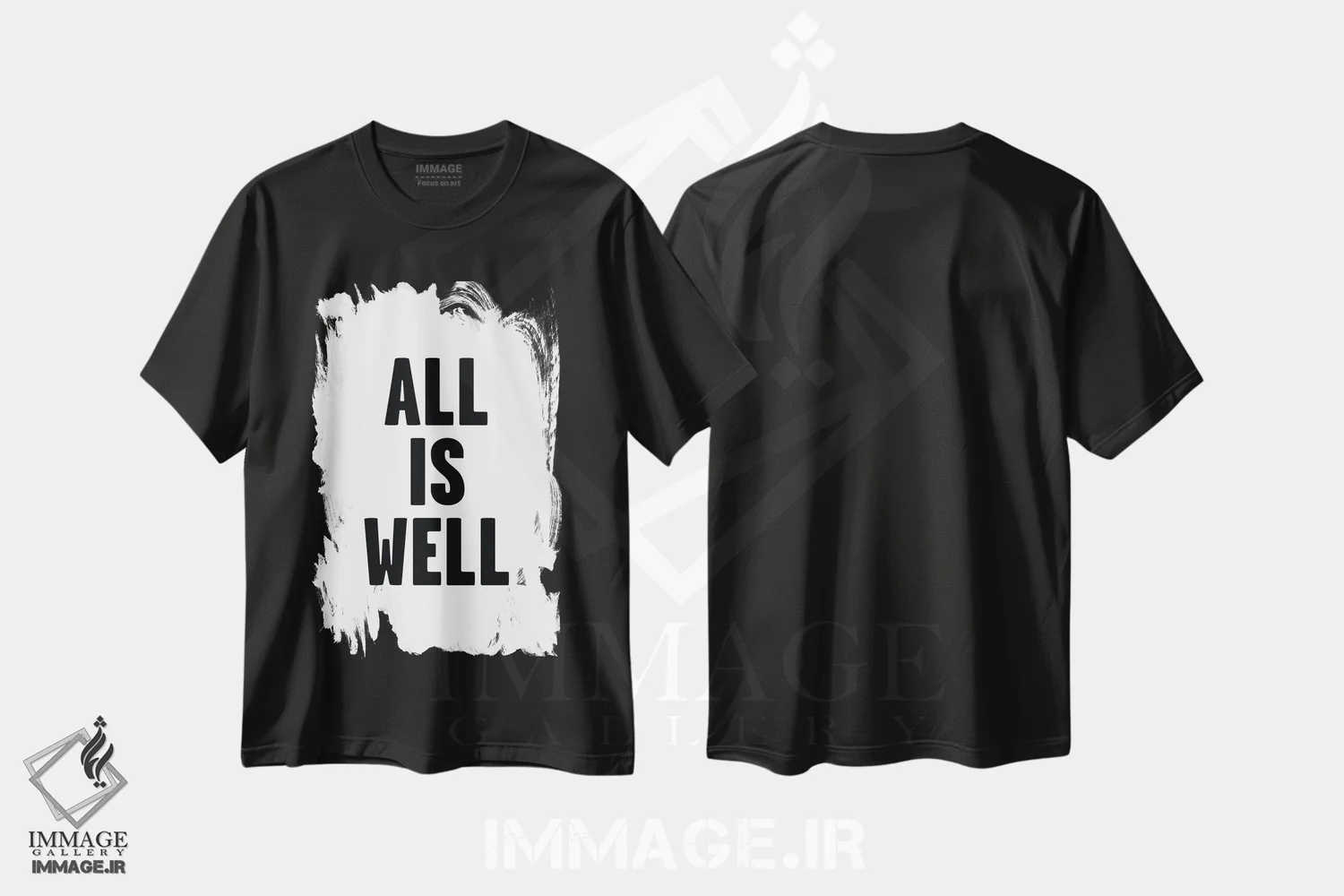 تیشرت مشکی طرح دار – تیشرت انگیزشی ,همه چیز خوب است اثر مامبو آرت استودیو immage.ir