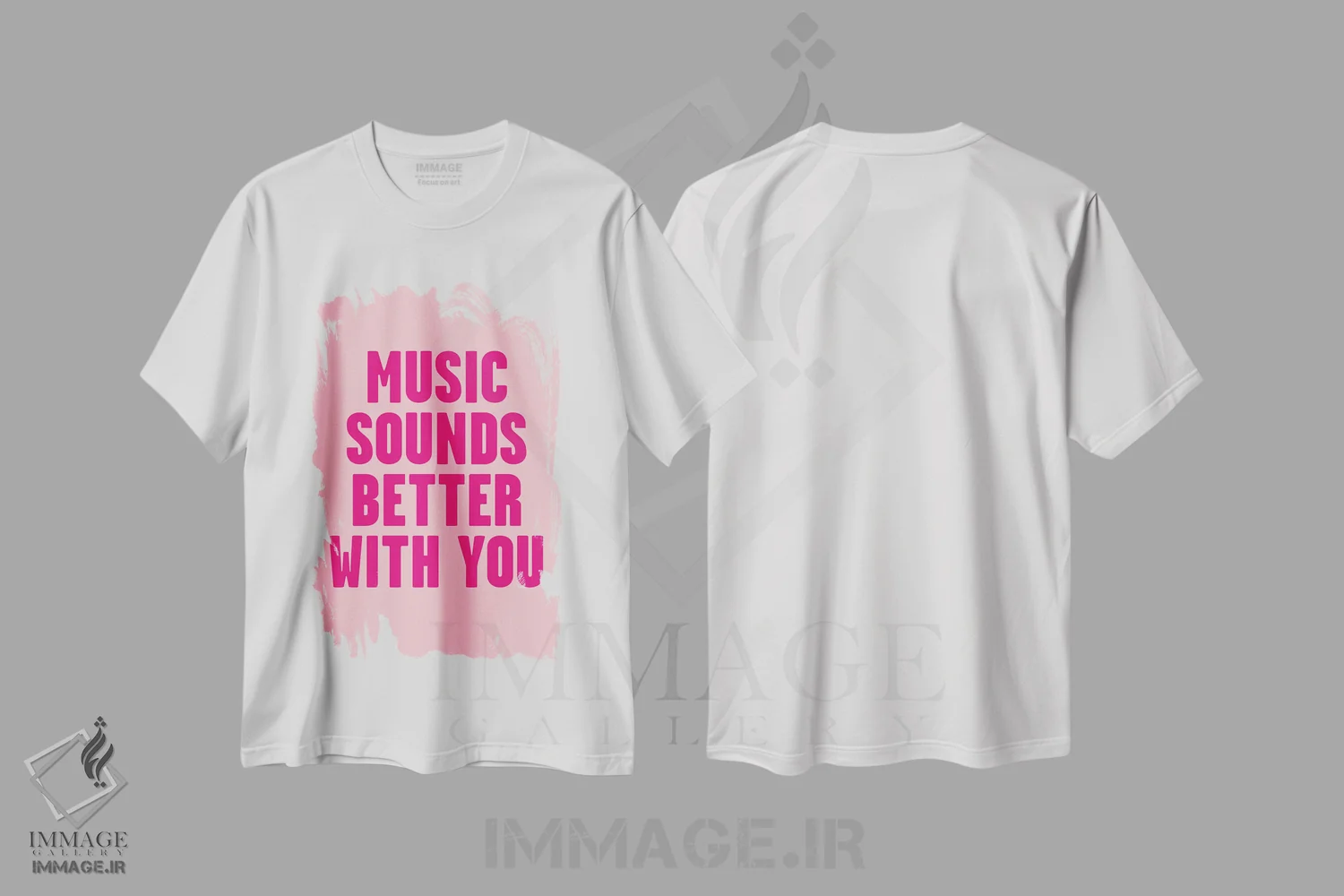 تیشرت سفید طرح دار – تیشرت موسیقی ,موسیقی با تو دلنشین تر است اثر مامبو آرت استودیو immage.ir
