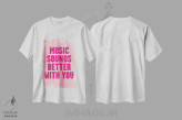تیشرت سفید طرح دار – تیشرت موسیقی ,موسیقی با تو دلنشین تر است اثر مامبو آرت استودیو immage.ir