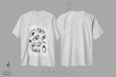 تیشرت سفید طرح دار – تیشرت گرافیکی ,مطالعه فرم چشم ها اثر مامبو آرت استودیو immage.ir