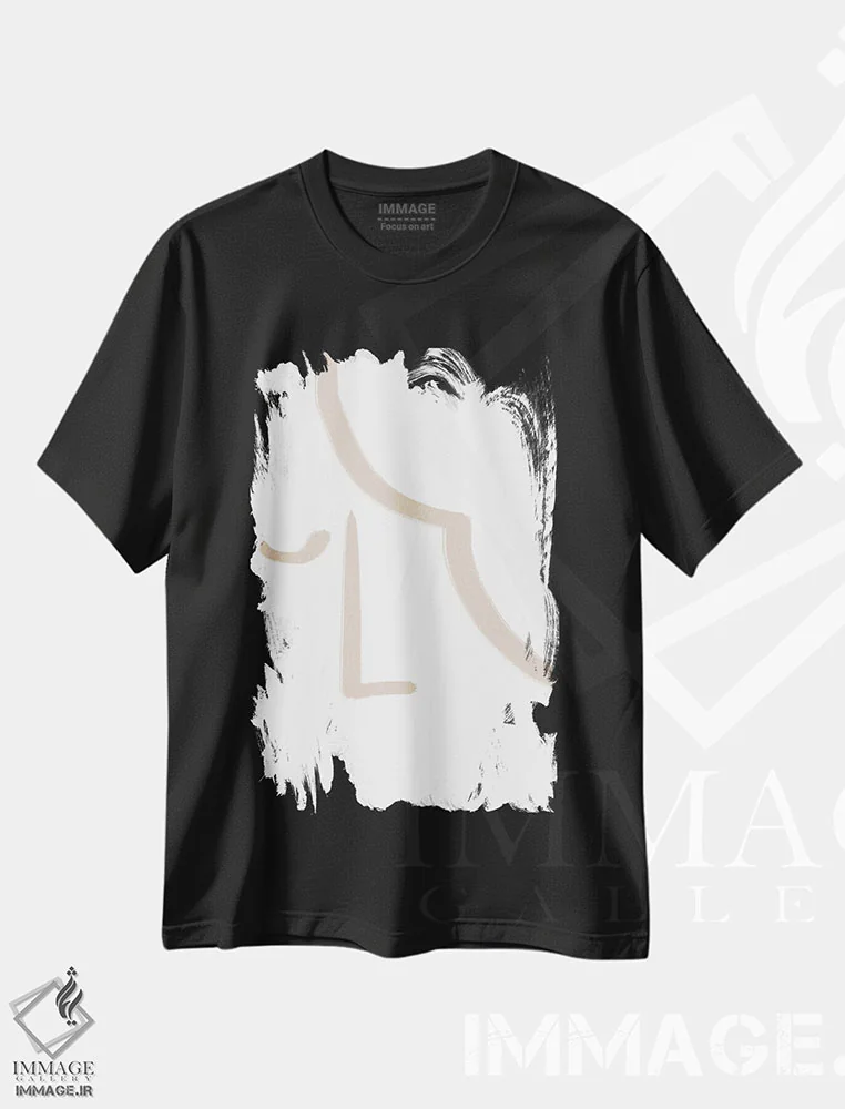 تیشرت مشکی طرح دار – تیشرت مینیمال ,چهره اثر مامبو آرت استودیو immage.ir
