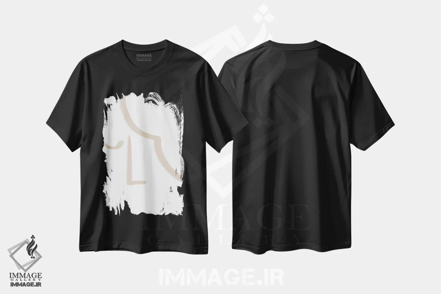 تیشرت مشکی طرح دار – تیشرت مینیمال ,چهره اثر مامبو آرت استودیو immage.ir