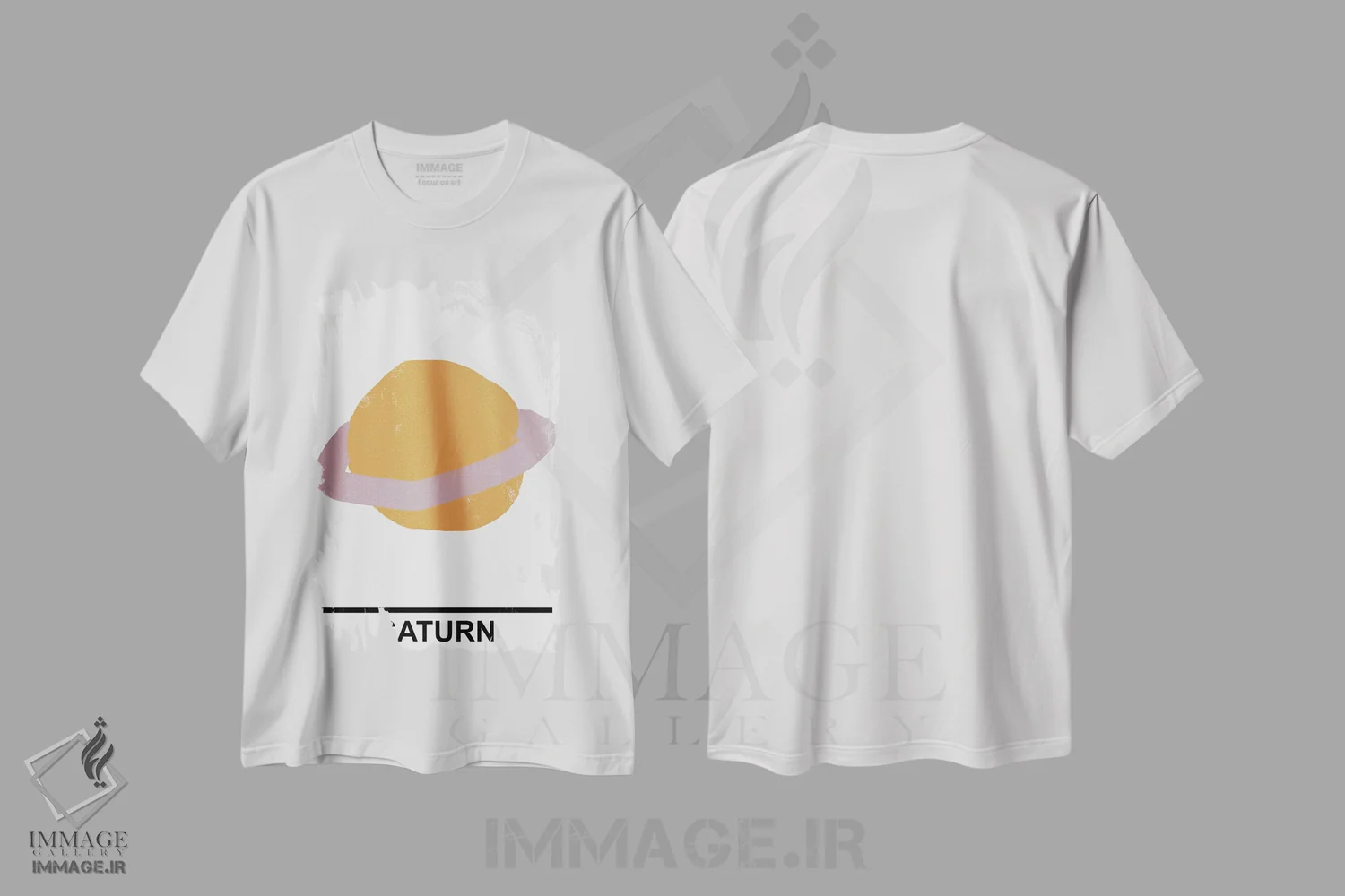 تیشرت سفید طرح دار – تیشرت نجومی ,زحل اثر مامبو آرت استودیو فروشگاه ایماژ