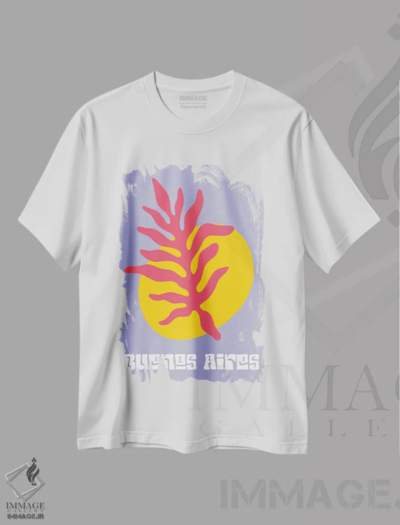 تیشرت سفید طرح دار – تیشرت شهری ,بوئنوس آیرس اثر مامبو آرت استودیو immage.ir