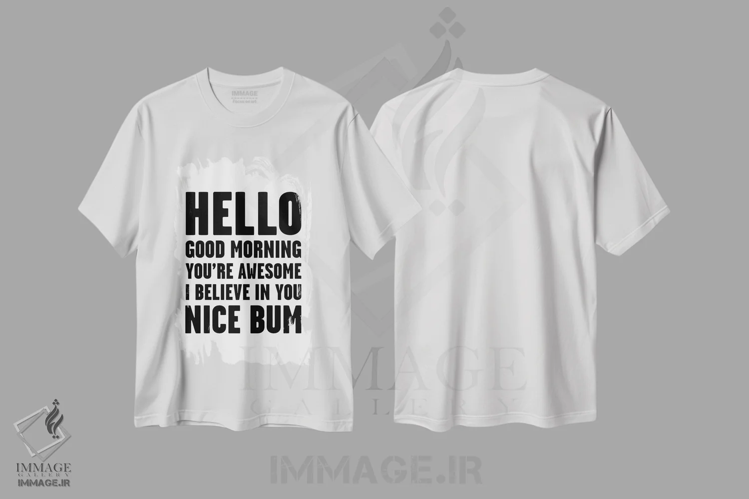 تیشرت سفید طرح دار – تیشرت تایپوگرافی ,سلام، تو عالی هستی، باسن قشنگ اثر مامبو آرت استودیو immage.ir