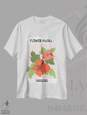 تیشرت سفید طرح دار – تیشرت گل های طبیعی ,پوستر بازار گل ختمی اثر مامبو آرت استودیو فروشگاه ایماژ