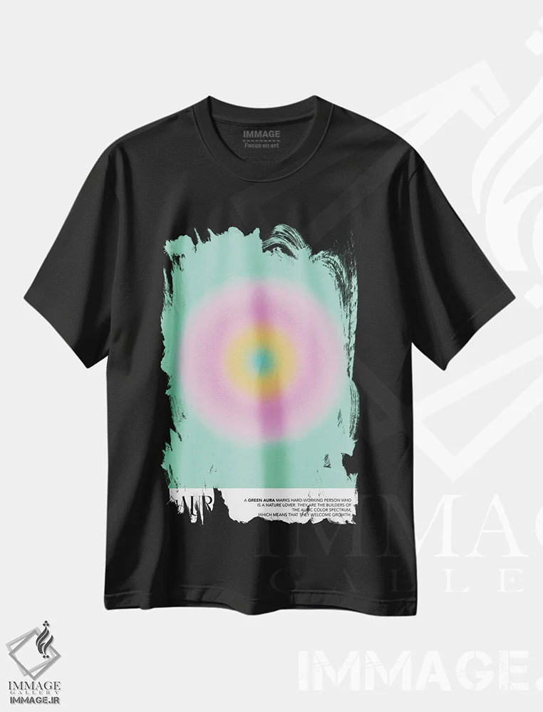 تیشرت مشکی طرح دار – تیشرت معنوی ,پوستر هاله سبز اثر مامبو آرت استودیو immage.ir