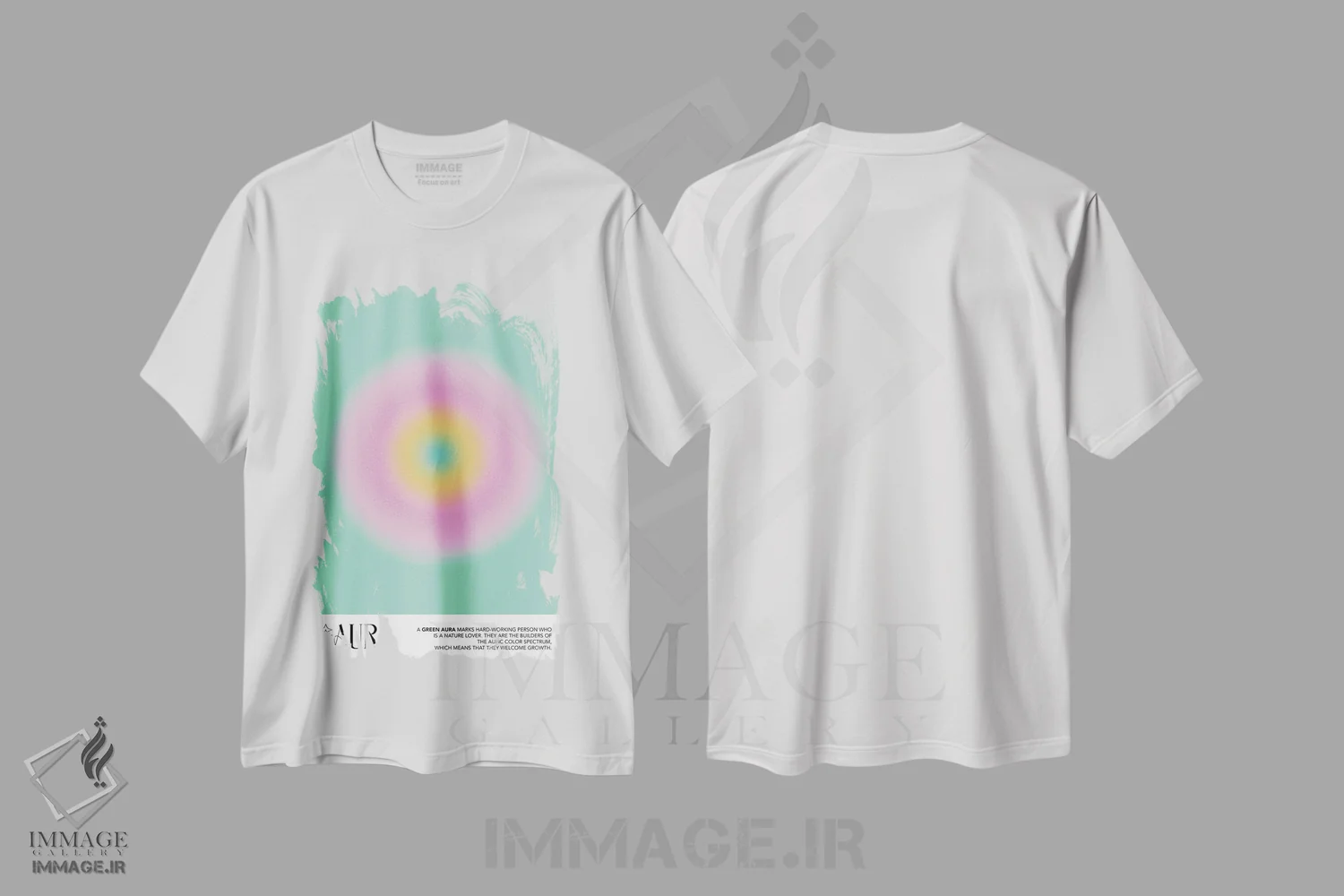 تیشرت سفید طرح دار – تیشرت معنوی ,پوستر هاله سبز اثر مامبو آرت استودیو فروشگاه ایماژ