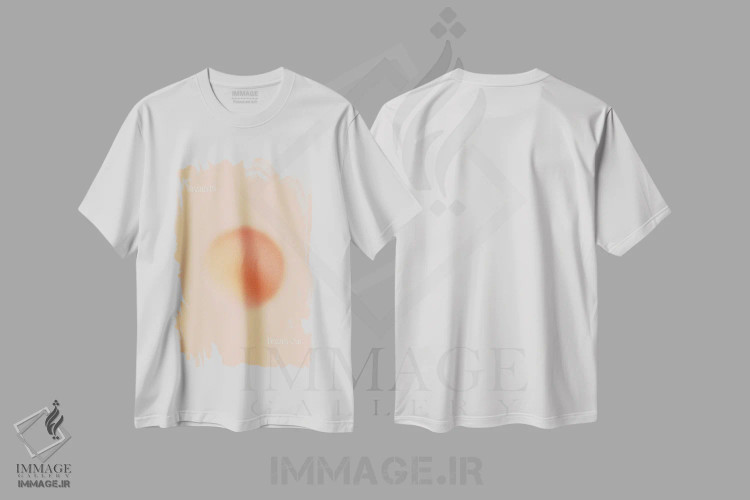 تیشرت سفید طرح دار – تیشرت انگیزشی ,دم و بازدم رنگی اثر مامبو آرت استودیو immage.ir