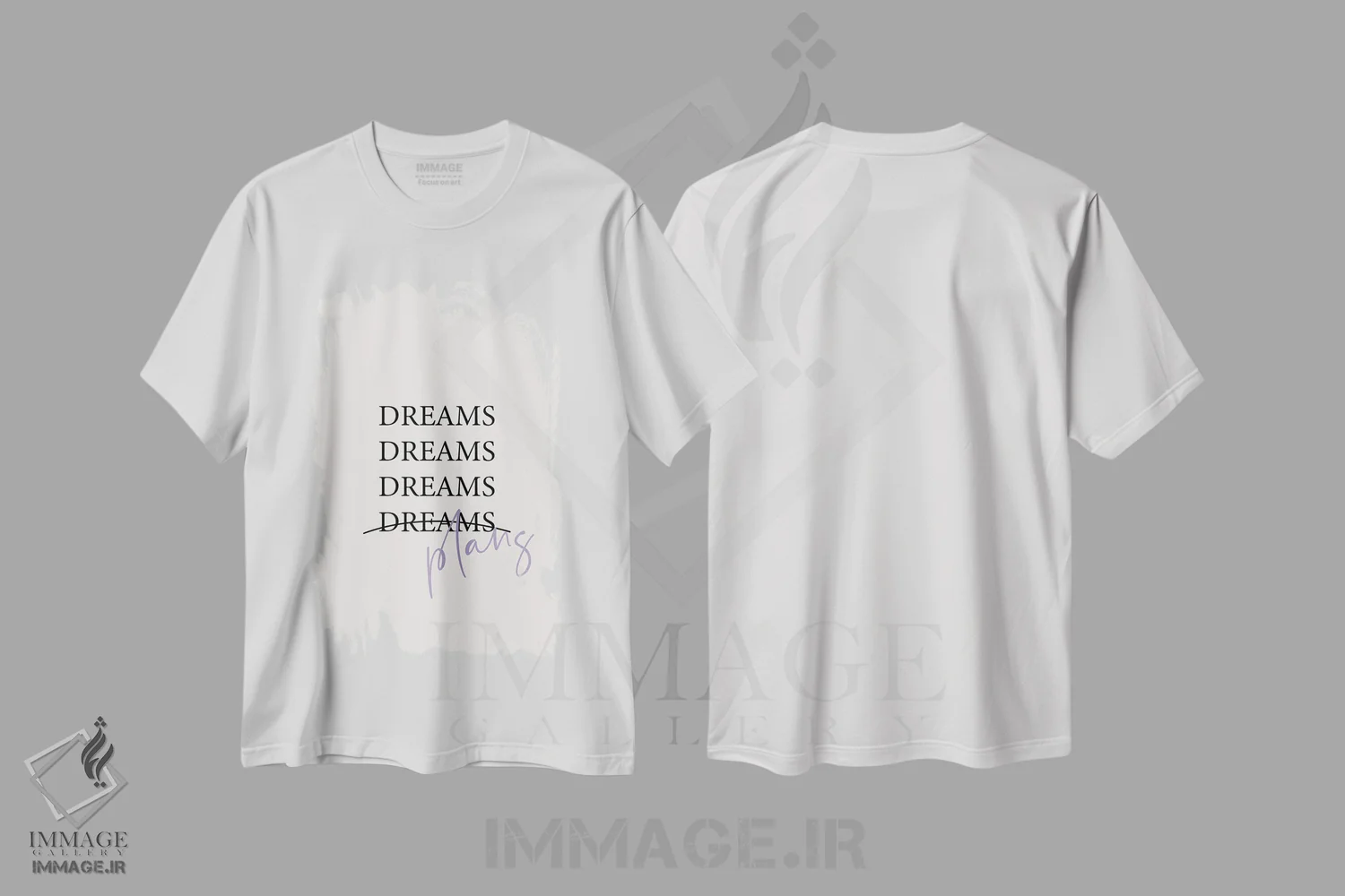 تیشرت سفید طرح دار – تیشرت انگیزشی ,نقل قول "رویاها و برنامه ها" اثر مامبو آرت استودیو immage.ir