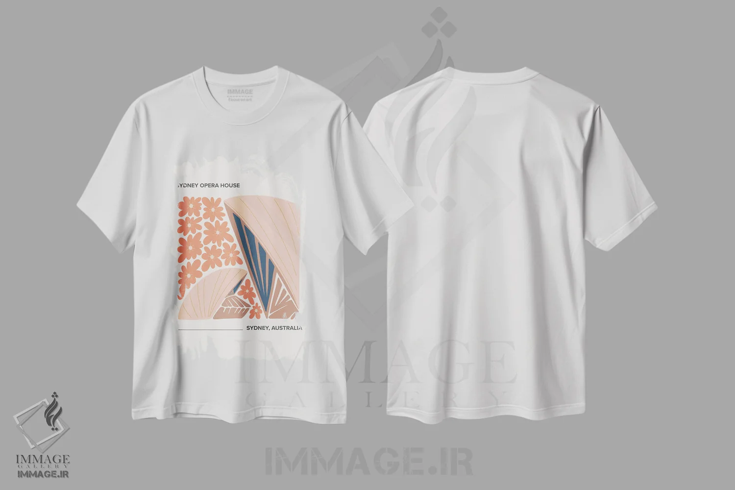 تیشرت سفید طرح دار – تیشرت هنری ,اپرای سیدنی اثر مامبو آرت استودیو فروشگاه ایماژ