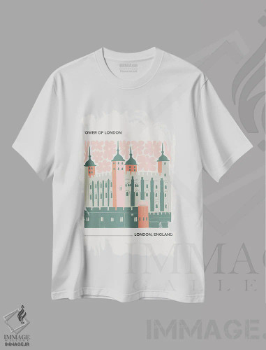 تیشرت سفید طرح دار – تیشرت شهری ,برج لندن اثر مامبو آرت استودیو فروشگاه ایماژ