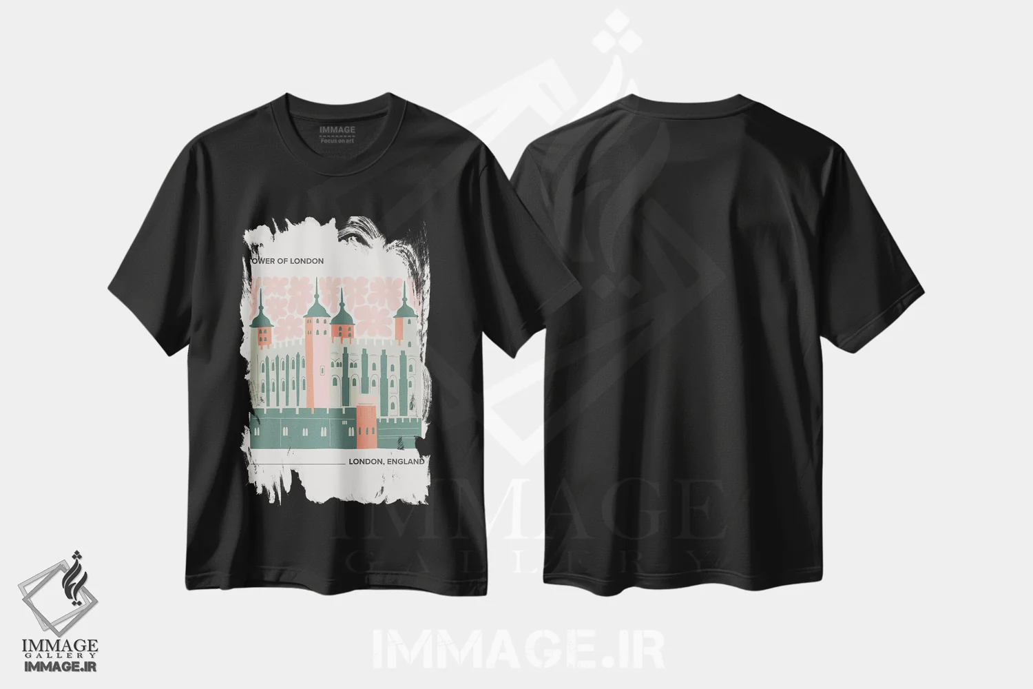 تیشرت مشکی طرح دار – تیشرت شهری ,برج لندن اثر مامبو آرت استودیو immage.ir