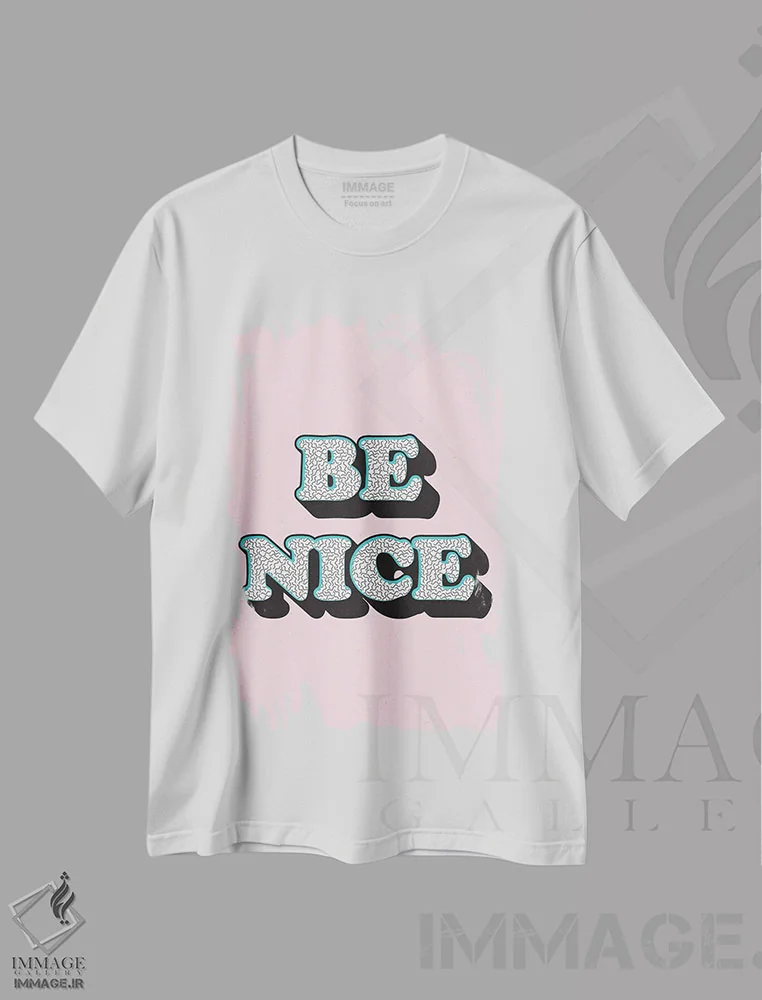 تیشرت سفید طرح دار – تیشرت انگیزشی ,مهربان باش اثر مامبو آرت استودیو immage.ir