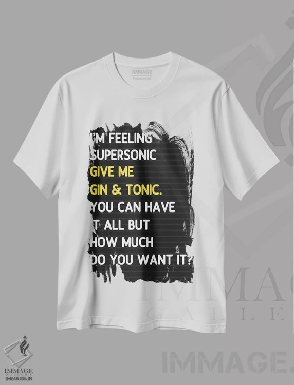 تیشرت سفید طرح دار – تیشرت موسیقی ,سوپرسونیک اثر مامبو آرت استودیو فروشگاه ایماژ
