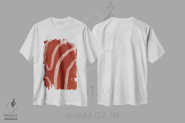تیشرت سفید طرح دار – تیشرت آبستره ,انتزاعی اثر مامبو آرت استودیو immage.ir