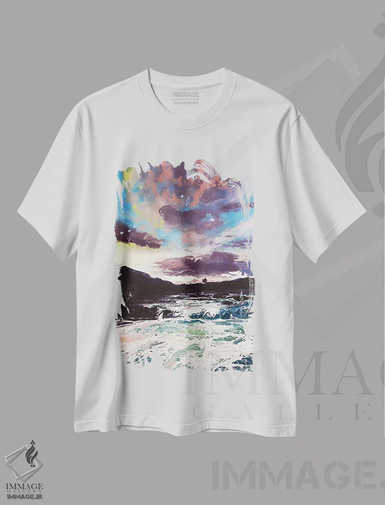 تیشرت سفید طرح دار – تیشرت هنری طبیعت ,اسلیگاچان اثر مایکل سول فروشگاه ایماژ