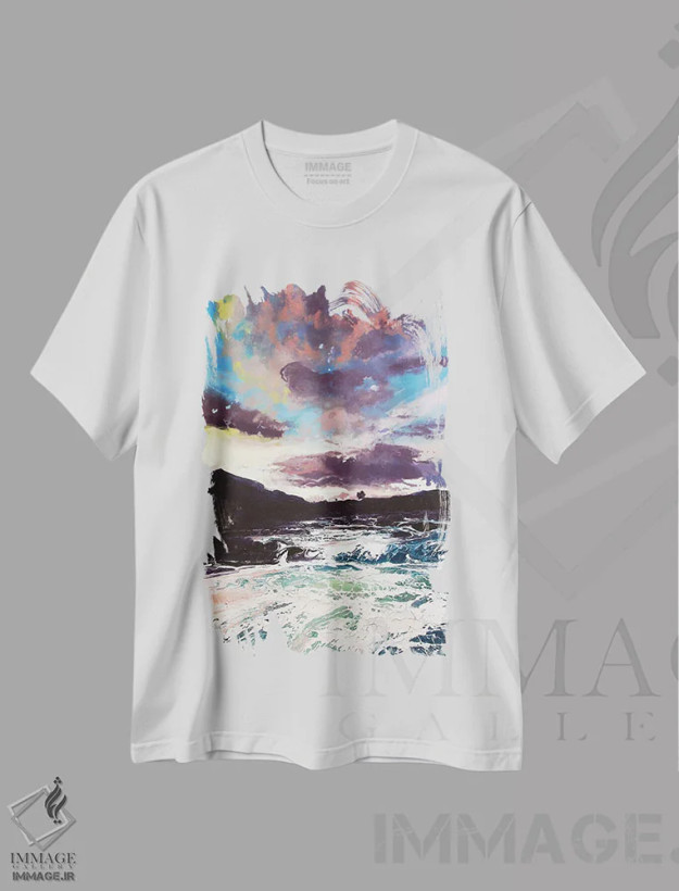 تیشرت سفید طرح دار – تیشرت هنری طبیعت ,اسلیگاچان اثر مایکل سول فروشگاه ایماژ