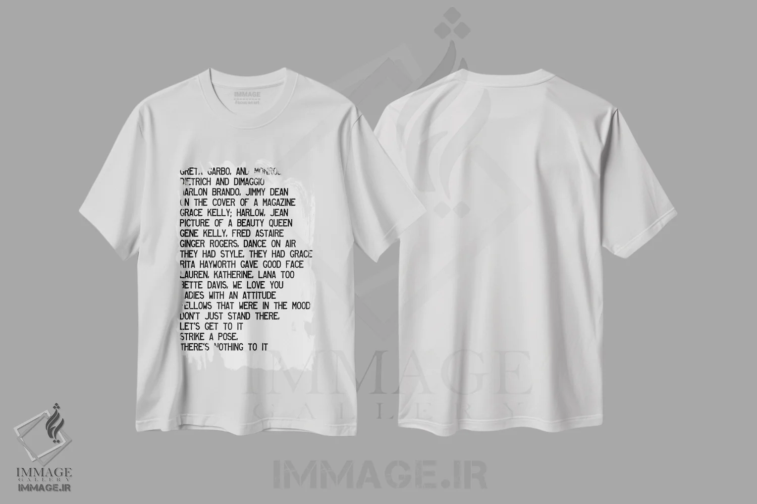 تیشرت سفید طرح دار – تیشرت موسیقی ,متن ترانه وُگ اثر مامبو آرت استودیو immage.ir
