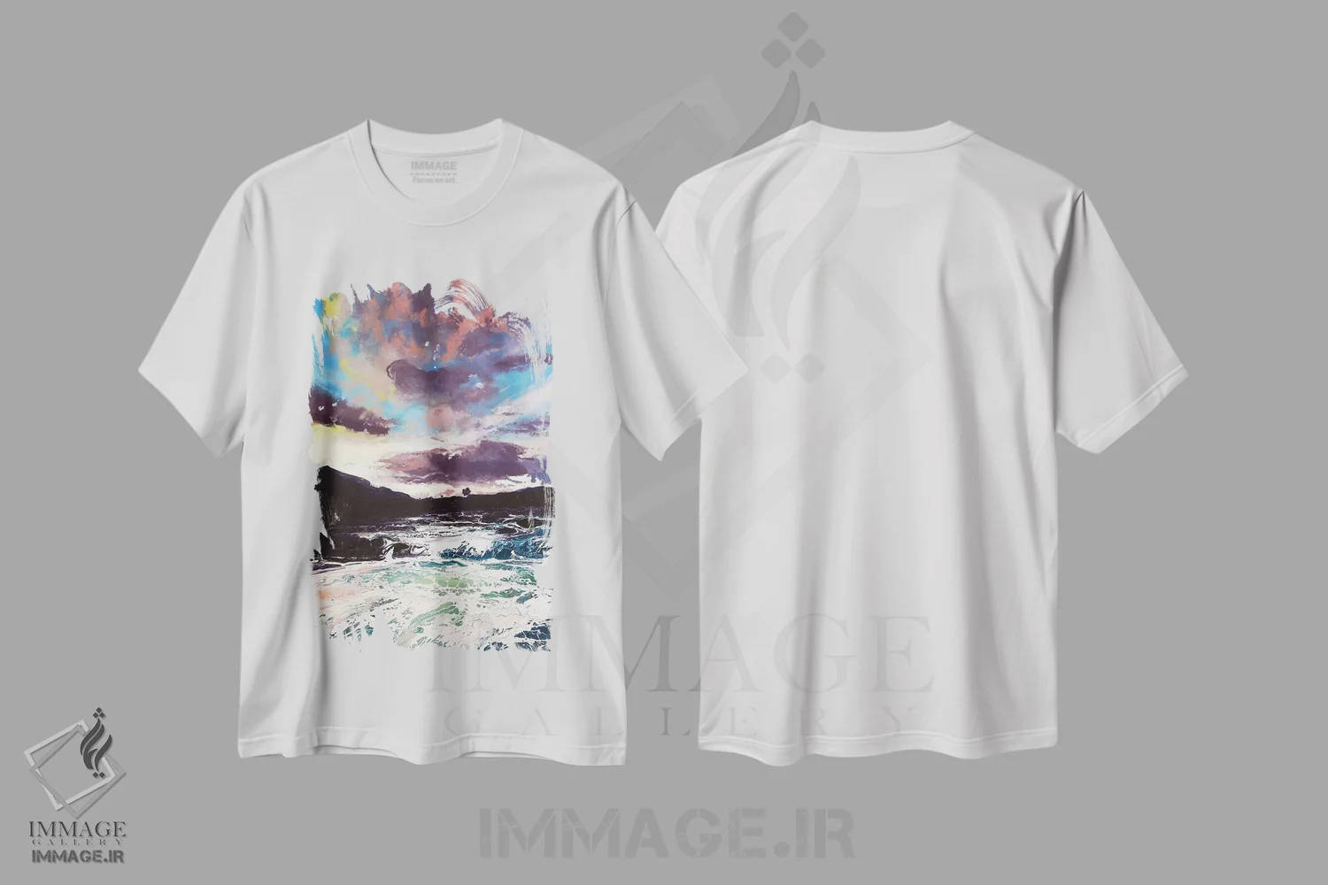 تیشرت سفید طرح دار – تیشرت هنری طبیعت ,اسلیگاچان اثر مایکل سول فروشگاه ایماژ