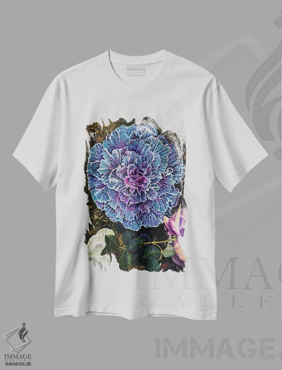 تیشرت سفید طرح دار – تیشرت گل رز ,باغ توری اثر مارینا استریاکووا immage.ir