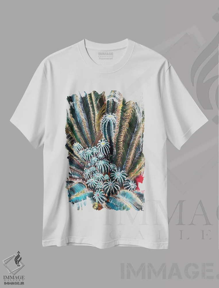 تیشرت سفید طرح دار – تیشرت گیاهی ,آخ اثر مارینا استریاکووا immage.ir