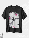 تیشرت مشکی طرح دار – تیشرت هنری طبیعت ,شکوفهٔ گیلاس II اثر مارینا استریاکووا فروشگاه ایماژ