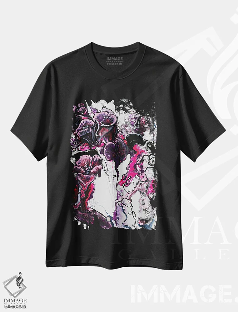 تیشرت مشکی طرح دار – تیشرت هنری آبستره ,کالاس اثر مارینا استریاکووا immage.ir