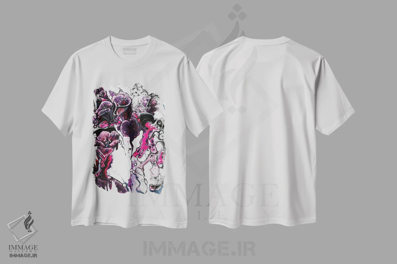 تیشرت سفید طرح دار – تیشرت هنری آبستره ,کالاس اثر مارینا استریاکووا فروشگاه ایماژ