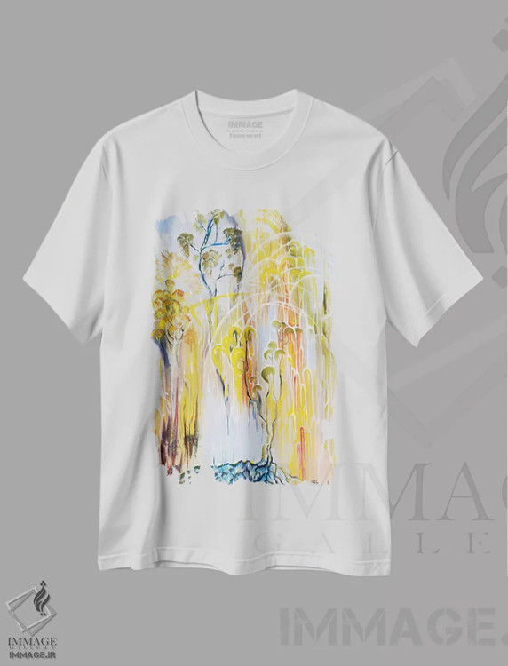 تیشرت سفید طرح دار – تیشرت هنری ,کرم های شب تاب اثر مارینا استریاکووا فروشگاه ایماژ