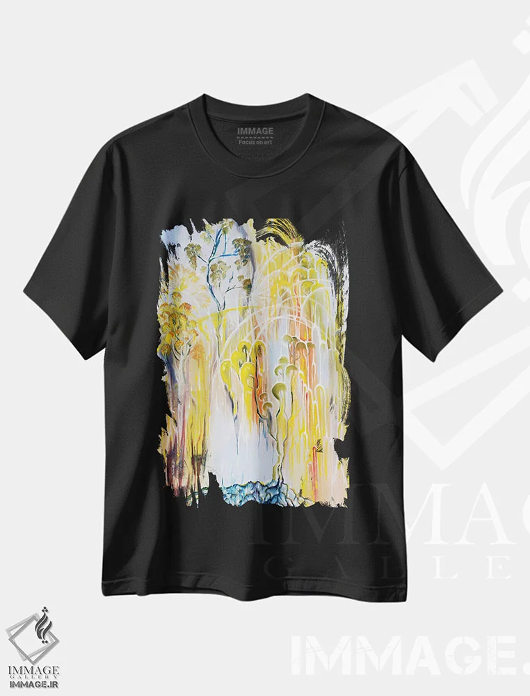 تیشرت مشکی طرح دار – تیشرت هنری ,کرم های شب تاب اثر مارینا استریاکووا immage.ir