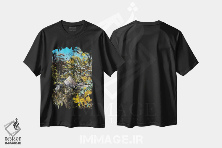 تیشرت مشکی طرح دار – تیشرت طبیعت ,تمپس ورنوم اثر مارینا استریاکووا فروشگاه ایماژ