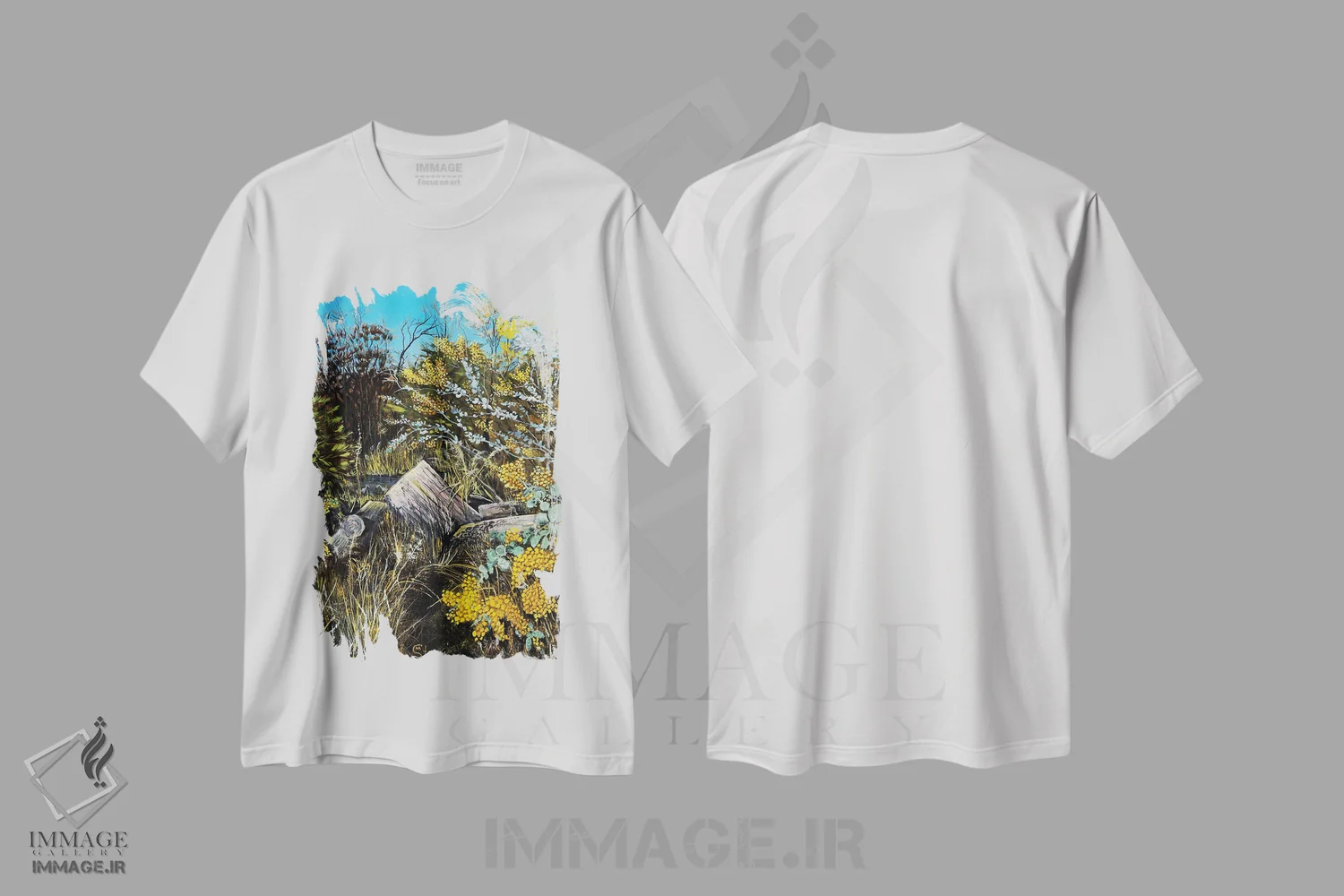 تیشرت سفید طرح دار – تیشرت طبیعت ,تمپس ورنوم اثر مارینا استریاکووا immage.ir