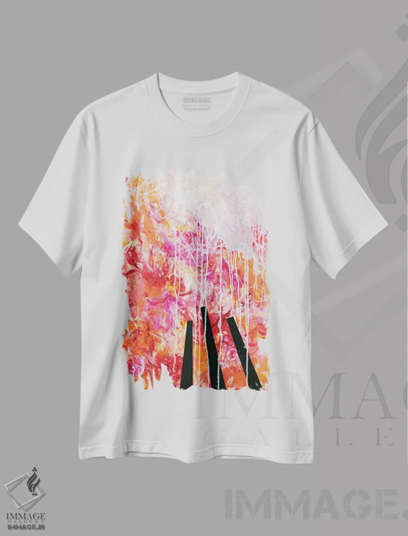 تیشرت سفید طرح دار – تیشرت انتزاعی ,فراتر اثر میساکو چیدا فروشگاه ایماژ