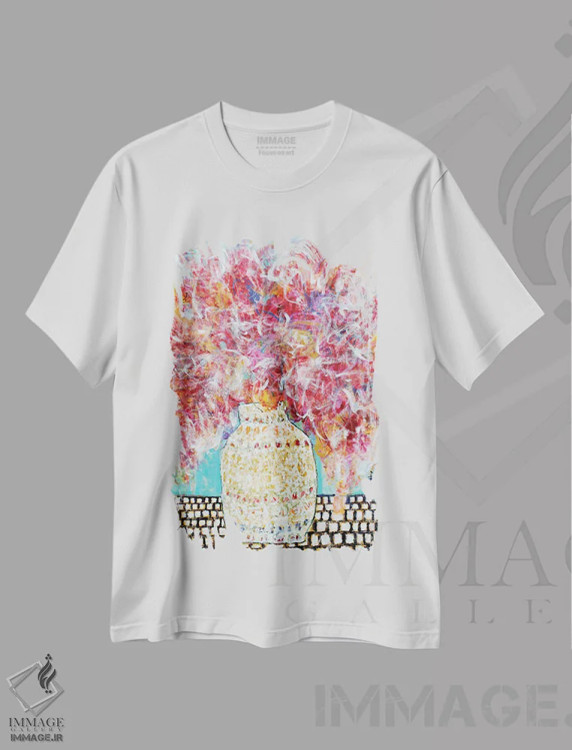 تیشرت سفید طرح دار – تیشرت گل و گیاه ,احساس سبک کولی وار اثر میساکو چیدا immage.ir