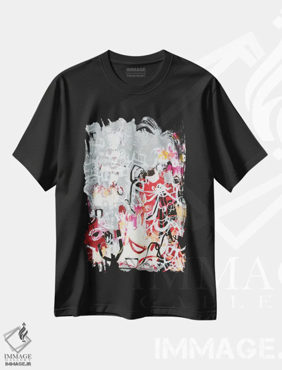 تیشرت مشکی طرح دار – تیشرت هنری ,مهمانی دونفره اثر میساکو چیدا فروشگاه ایماژ