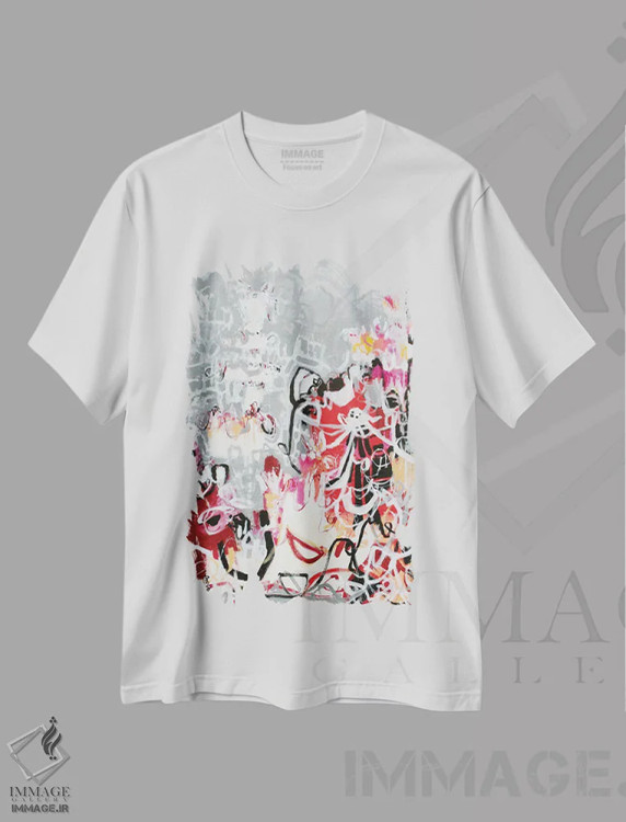 تیشرت سفید طرح دار – تیشرت هنری ,مهمانی دونفره اثر میساکو چیدا immage.ir