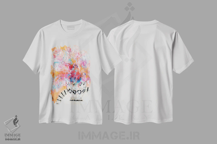 تیشرت سفید طرح دار – تیشرت هنری ,عشق آرام اثر میساکو چیدا فروشگاه ایماژ
